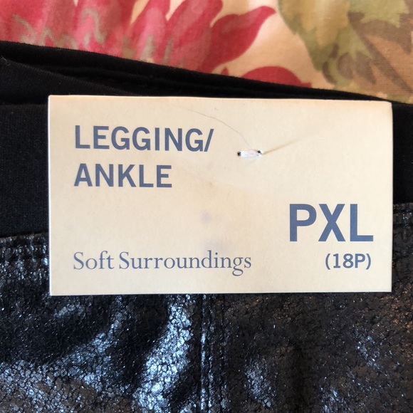 SOFT SURROUNDINGS size XL 18P Crackle Leather Look Crop STRETCHY Insert $89 NEW - Picture 9 of 12